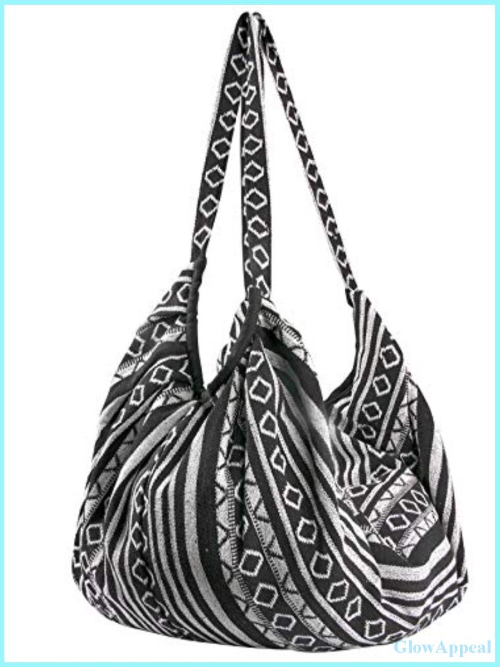 Handmade Cotton Canvas Tote Bag Hobo Style Shoulder Bag Travel Purse